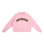 Bless Your Heart Leopard Essential Fleece Mock-Neck Crew Sweatshirt