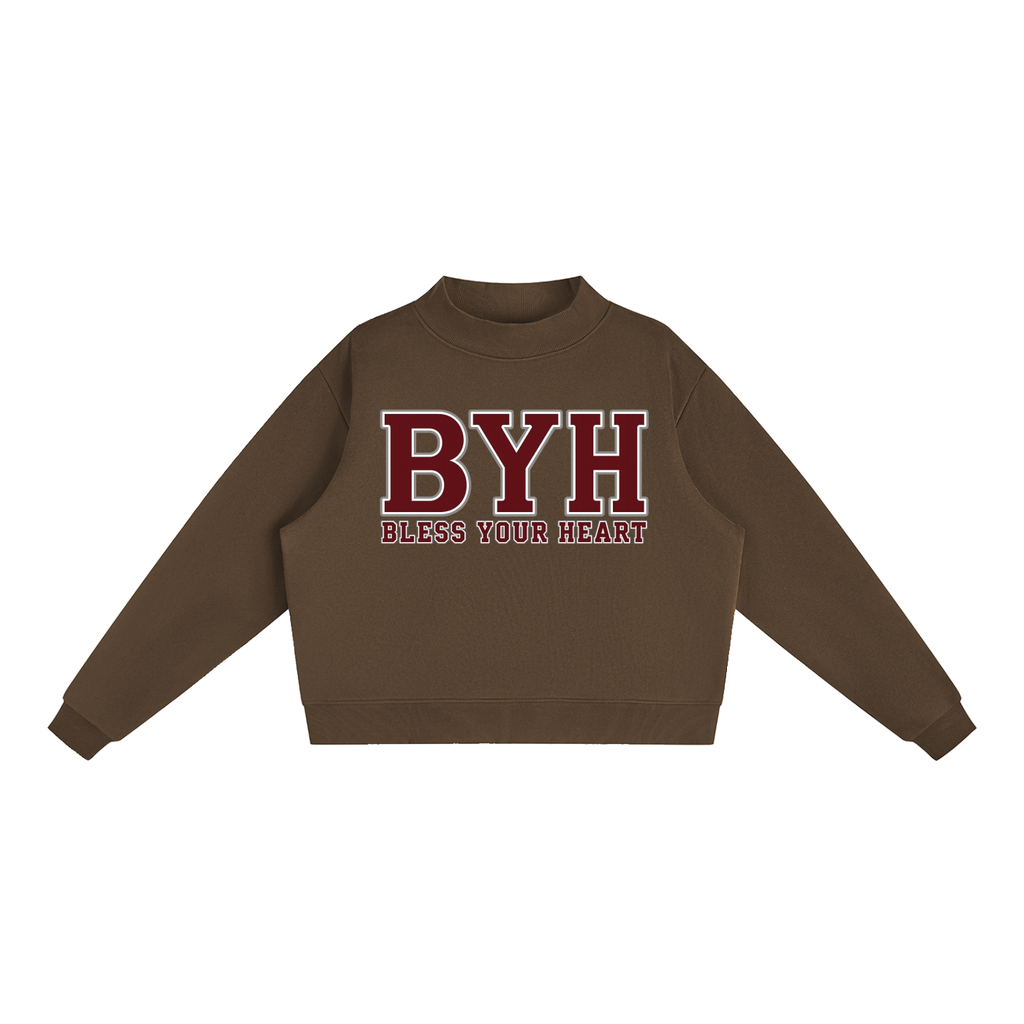 College SC Essential Fleece Mock-Neck Crew Sweatshirt