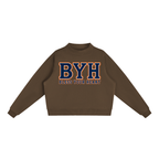 College Aub Essential Fleece Mock-Neck Crew Sweatshirt