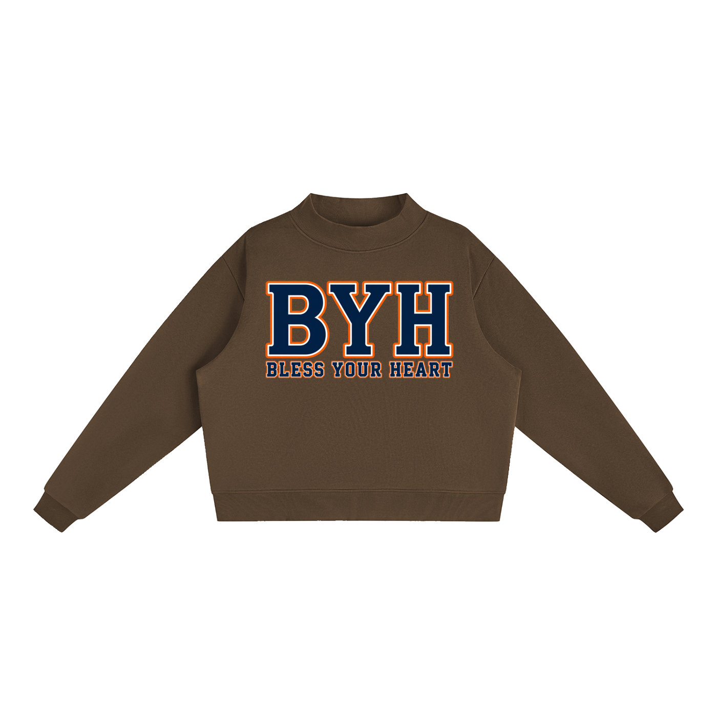 College Aub Essential Fleece Mock-Neck Crew Sweatshirt