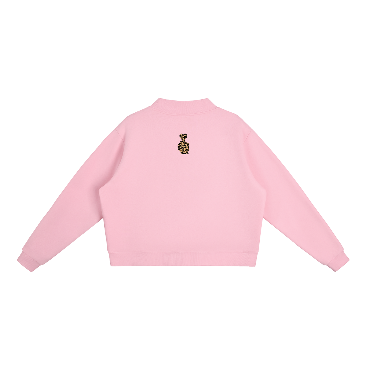 Bless Your Heart Leopard Essential Fleece Mock-Neck Crew Sweatshirt