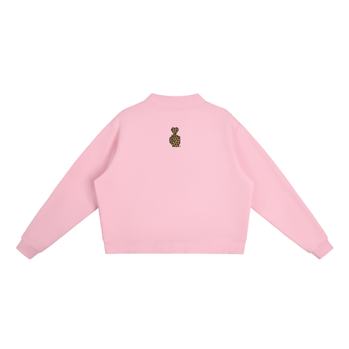 Bless Your Heart Leopard Essential Fleece Mock-Neck Crew Sweatshirt
