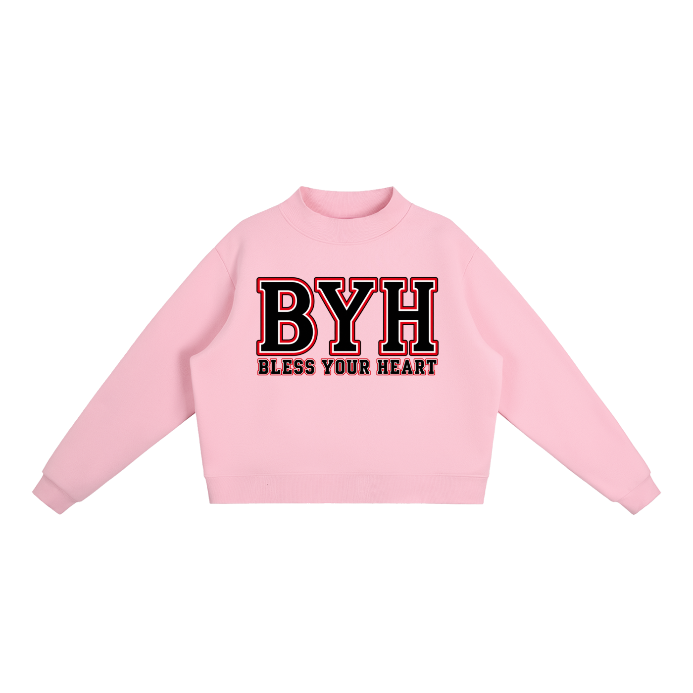 College GA Essential Fleece Mock-Neck Crew Sweatshirt